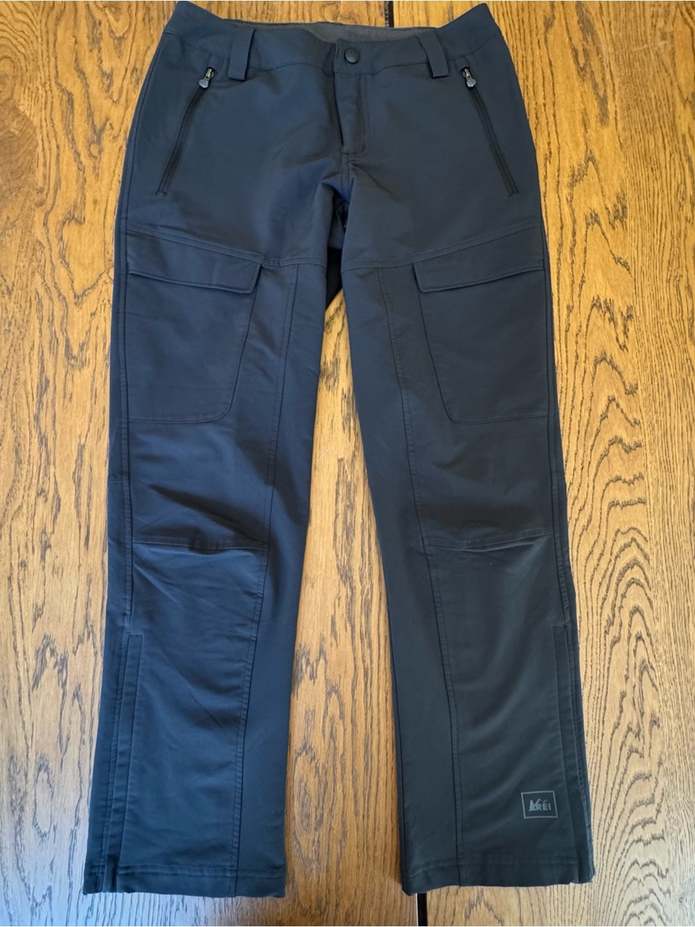 REI Pants Women’s Pants Hiking Size 2 P Black Zip Pocket RN37249 Gorpcore